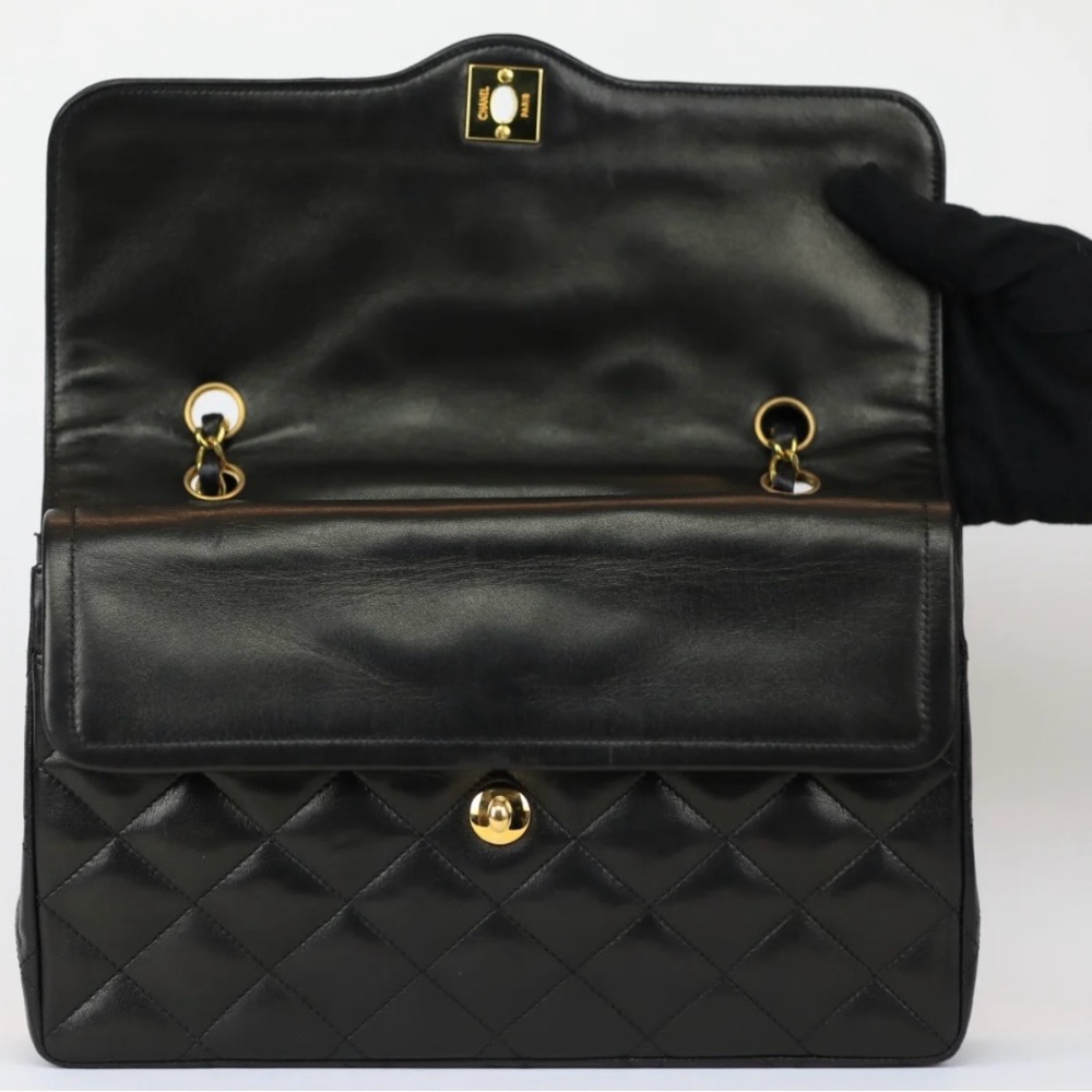 💯💎Authentic 💎CHANEL Paris Limited Edition Lambskinn Double Flap - Picture 7 of 14
